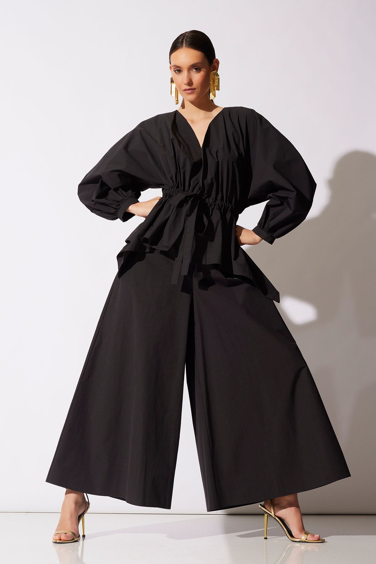 Natori Tech Cotton Taffeta Voluminous Sleeve Jacket