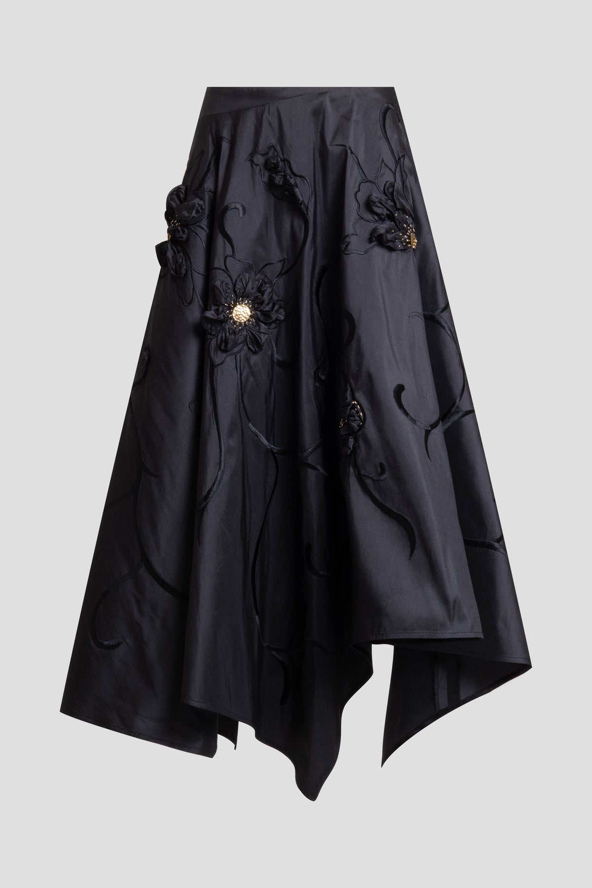 Natori Couture Silk Dupioni Embellished Skirt