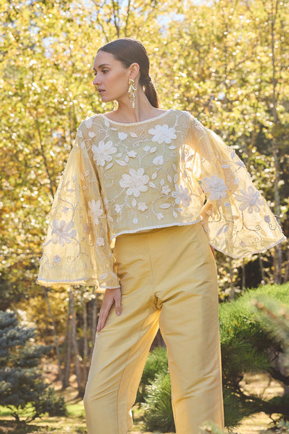 Natori Couture Silk Dupioni Tapered Pants