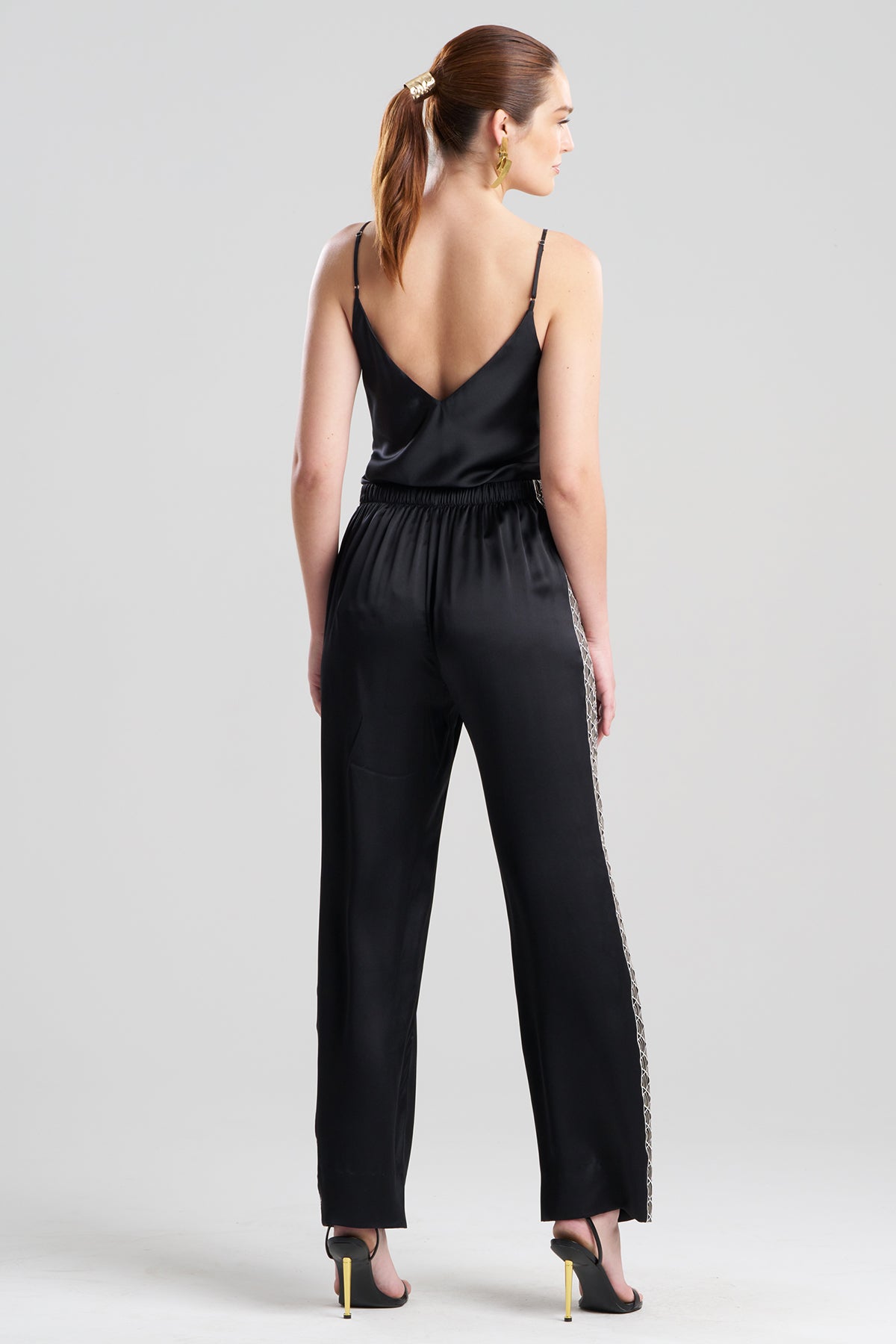 Natori Couture Nara Embroidered Silk Pants