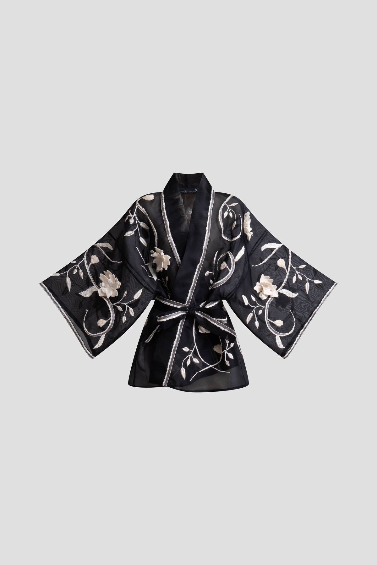 Natori Couture Silk Organza Embellished Jacket
