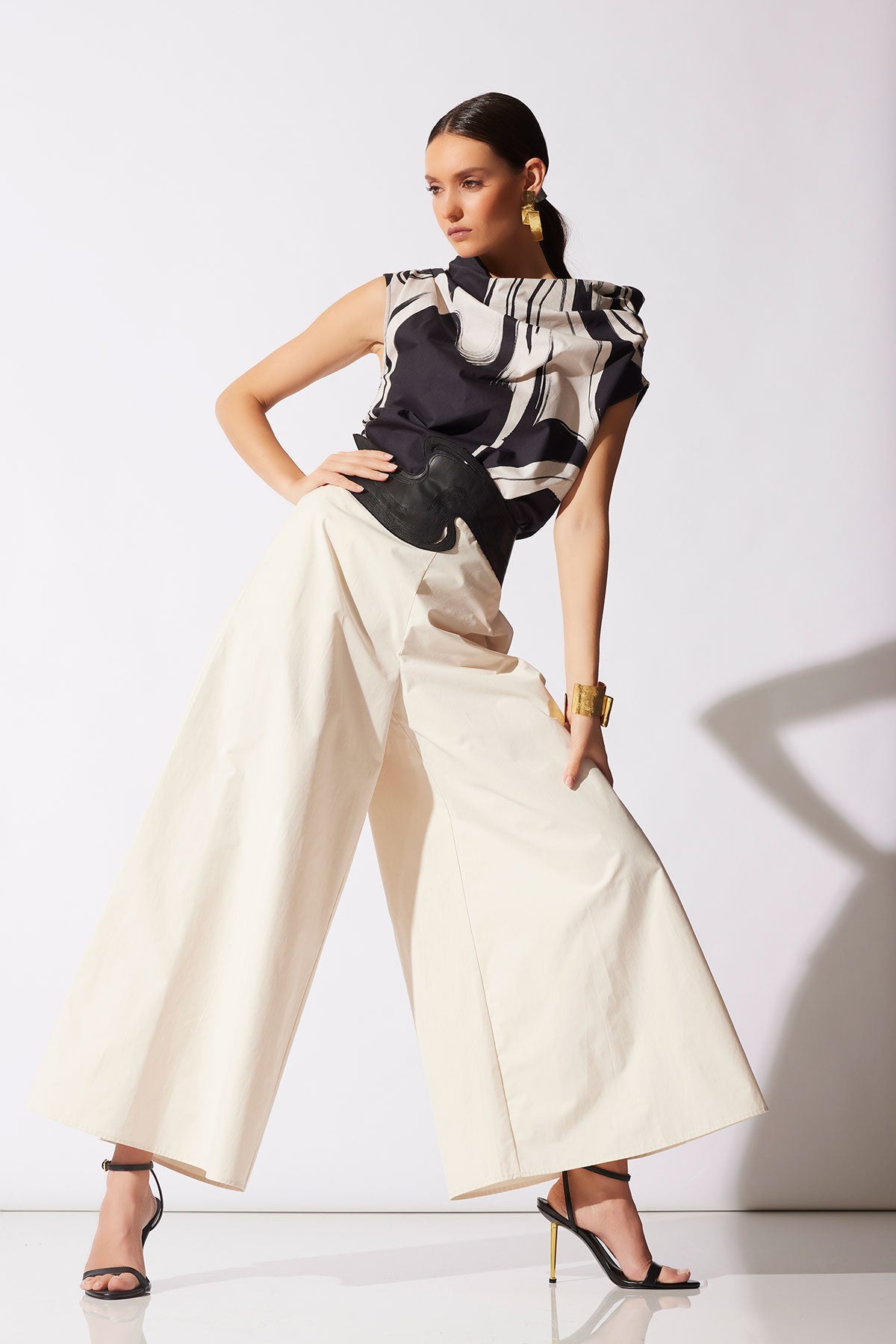 Natori Vegan Luxe Lambskin Stitched Obi Belt