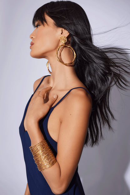 Natori Buy Gold Brass Wire Hoop Earrings in Antique Gold Online