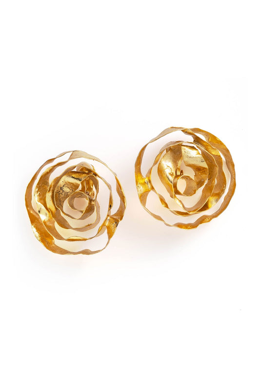Natori Rosette Gold Plated Earrings