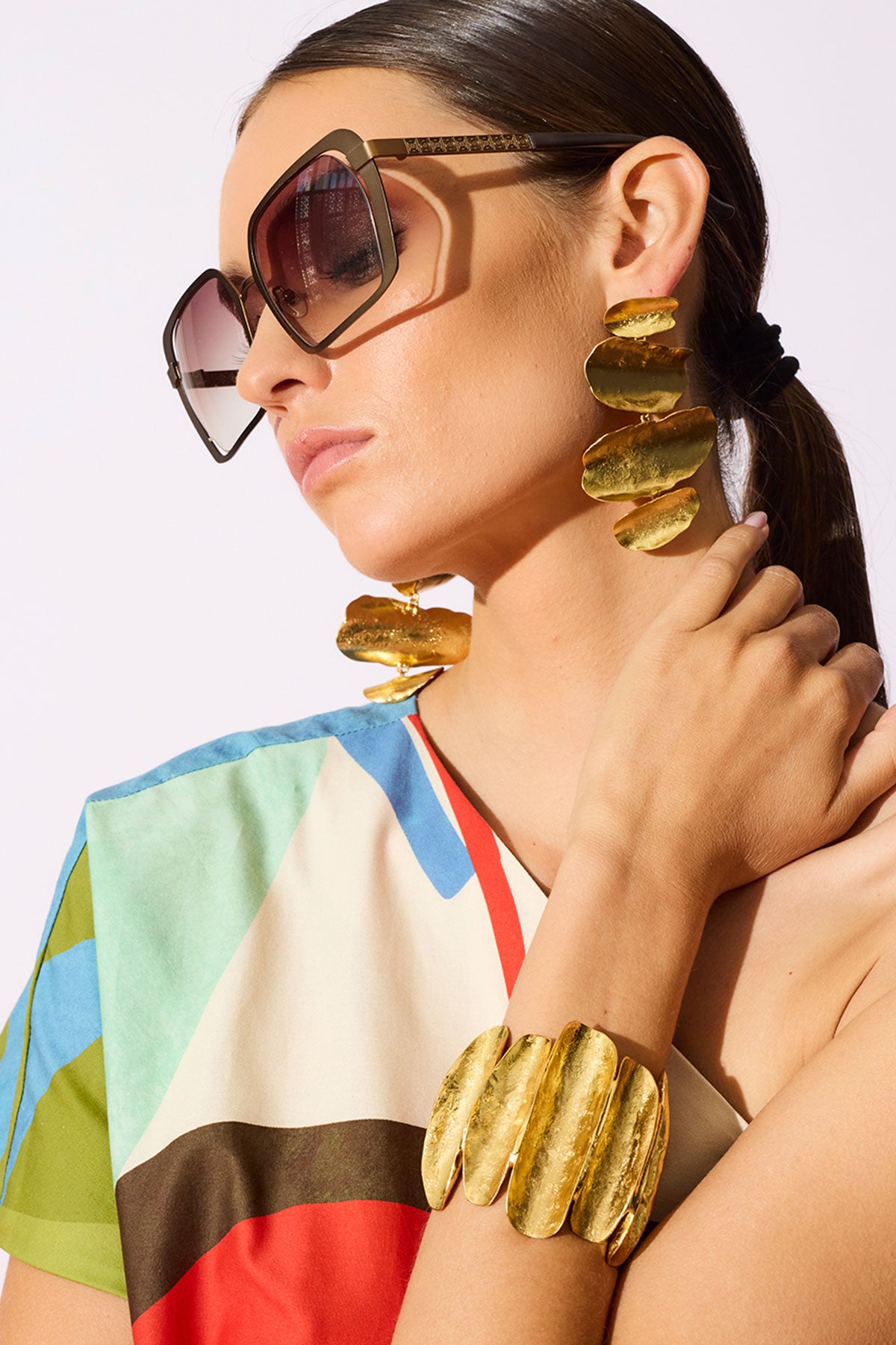 Natori Aurea Gold Plated Cuff Bracelet