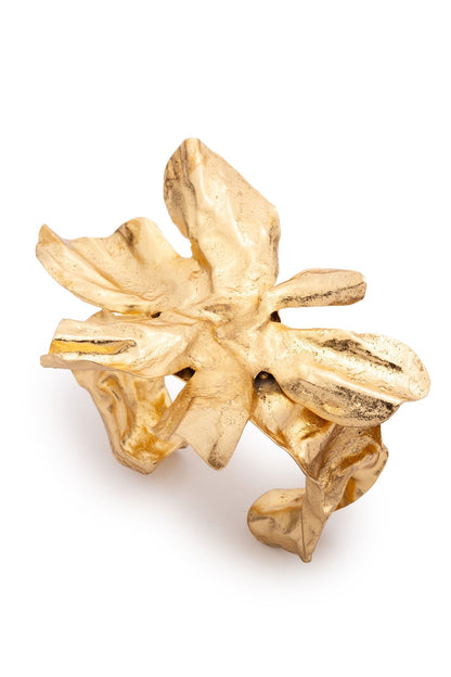 Natori Peony Gold Plated Cuff Bracelet