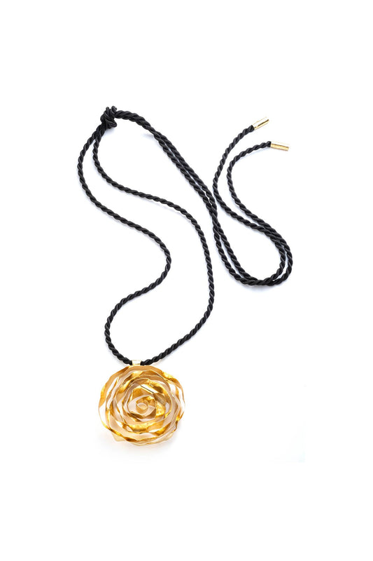 Natori Rosette Gold Plated Pendant Necklace