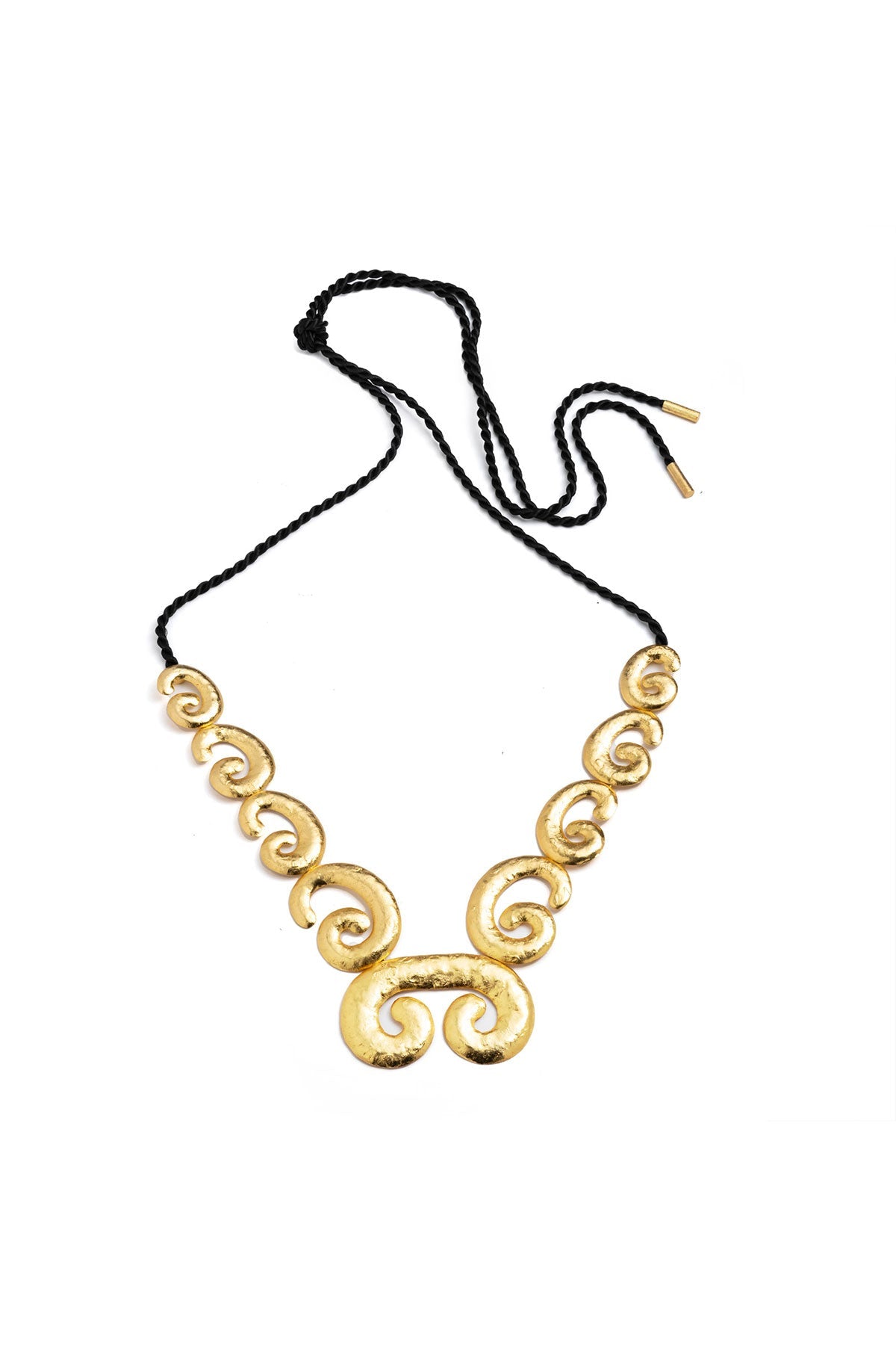 Natori Gold Plated Brass Swirl Pendant Necklace