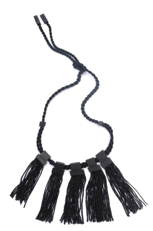 Natori Buy Buffalo Fringe Necklace in Black Online