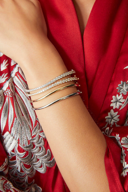 Natori Buy Shangri-La Brushstroke 14K Gold and Diamond Full Bracelet in 14K Rose Gold Online