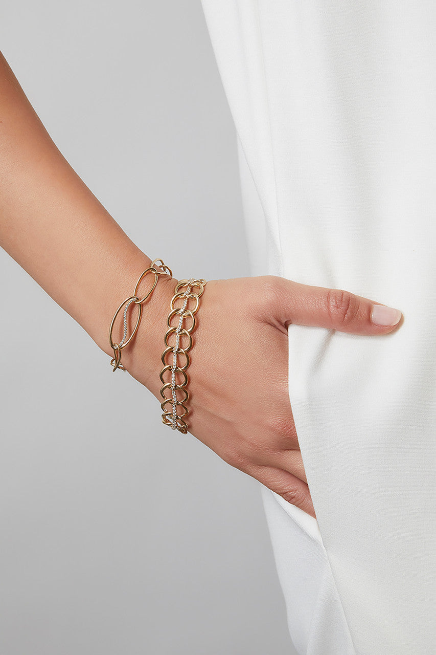 Natori Buy Shangri-La Yin-Yang 14K Gold and Diamond Link Bracelet in 14K Yellow Gold Online