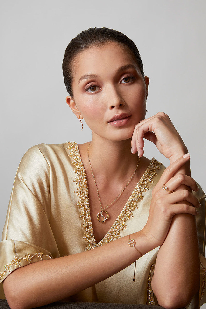 Natori Buy Shangri-La Yin-Yang 14K Gold and Diamond Knot Chain Pendant Necklace in 14K Yellow Gold Online