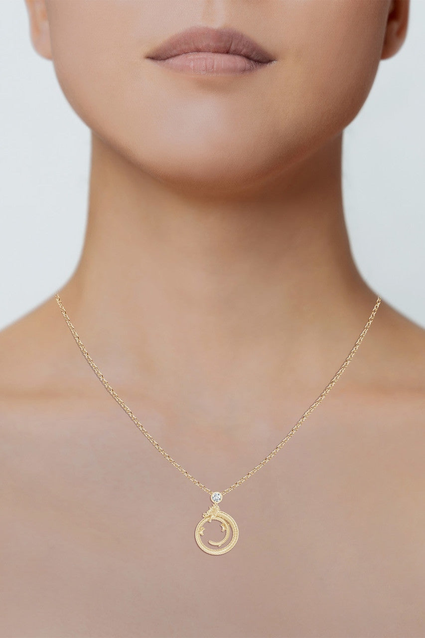 Natori Buy Dragon 14k Yellow Gold Slider Pendant With Diamond in Yellow Gold Online