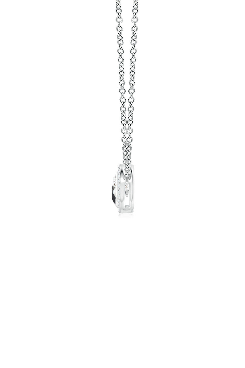 Natori Buy Infinity 14K Gold with Black & White Diamond Three Stone Halo Necklace in 14K White Gold Online