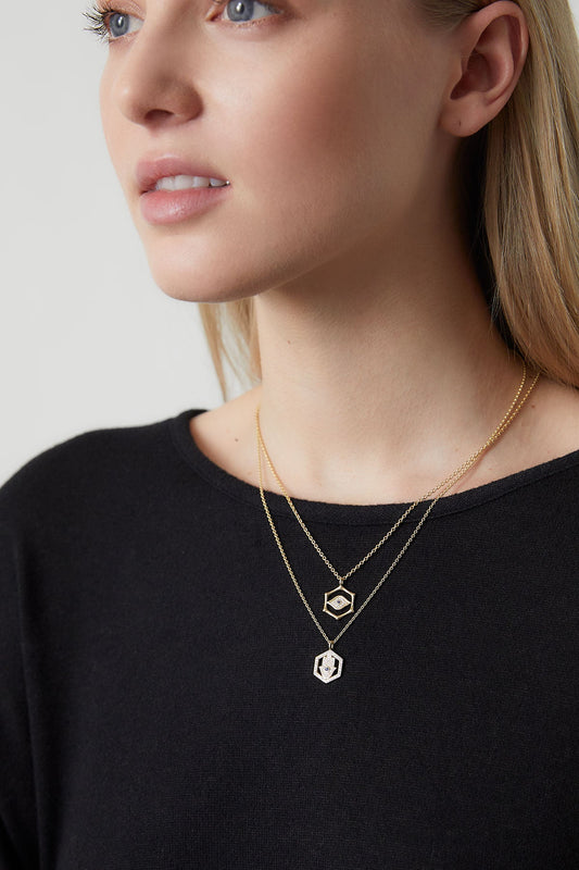 Natori Buy Indochine Spirit 14k Bamboo Frame Hamsa Diamond Pendant Necklace in 14K Yellow Gold Online