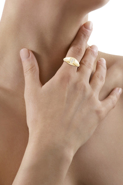 Natori Buy Shangri-La Yin-Yang 14K Gold and Diamond Signet Ring in 14K Yellow Gold Online