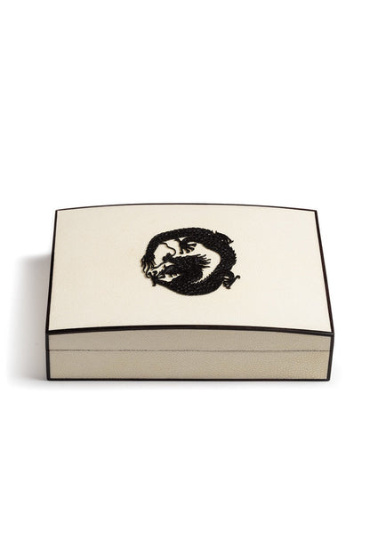 Natori Buy Shagreen Dragon Box in White W/ Black Online