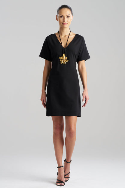 Natori Compact Knit Short Sleeve Sheath Dress